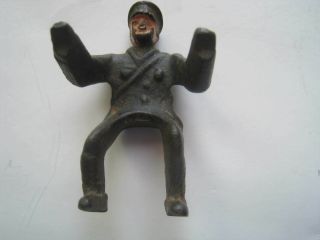 Antique Cast Iron Driver For A Motorcycle 2 1/2 " Tall