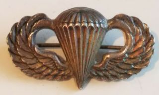 Ww2 Us Army Airborne Paratrooper Amico Jump Wings Sterling Pin Back Soldier