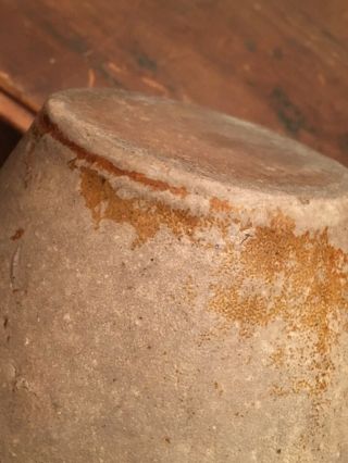 Antique Early Small 1/2 Gal Ovoid Salt Glaze Stoneware Jug Crock 9.  5” Tall 8