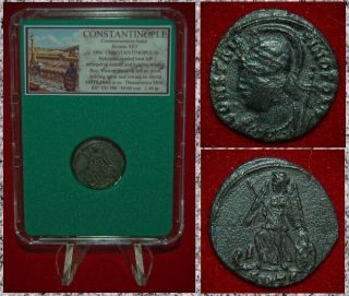 Ancient Roman Empire Coin Commemorative City Of Constantinople Winged Victory