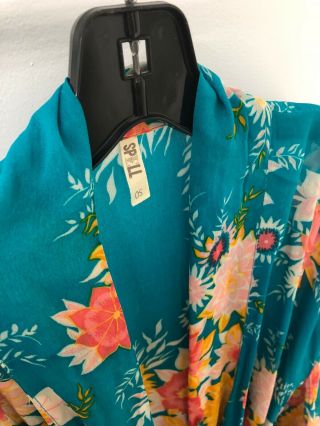 Spell Designs Rare vintage teal JAGGER KIMONO with tie 2