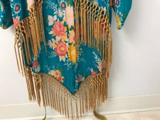 Spell Designs Rare vintage teal JAGGER KIMONO with tie 6