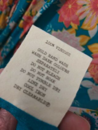 Spell Designs Rare vintage teal JAGGER KIMONO with tie 8