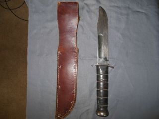Rare vintage USMC Kabar WW2 Fighting Knife 7 in.  blade Olean NY 2