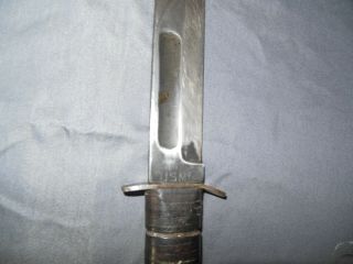 Rare vintage USMC Kabar WW2 Fighting Knife 7 in.  blade Olean NY 4