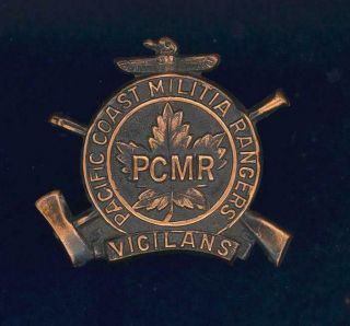 Pacific Coast Militia Rangers - Cap Badge - Pmp Vancouver - Superior Strike And Finish