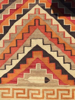 Antique Prayer Feather Navajo Rug Teec Nos Pos Red Mesa Weaving 2