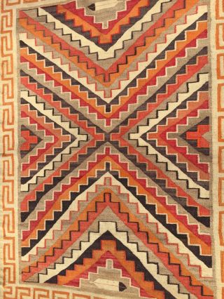 Antique Prayer Feather Navajo Rug Teec Nos Pos Red Mesa Weaving 3