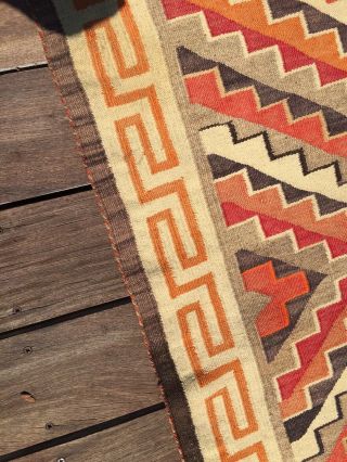 Antique Prayer Feather Navajo Rug Teec Nos Pos Red Mesa Weaving 8
