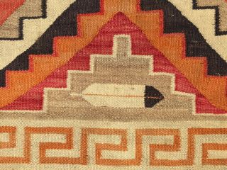 Antique Prayer Feather Navajo Rug Teec Nos Pos Red Mesa Weaving 9