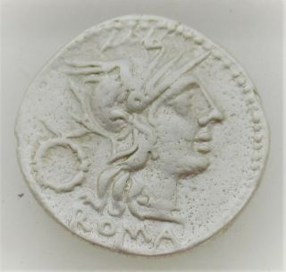Unresearched Ancient Roman Ar Silver Republic Denarius Coin