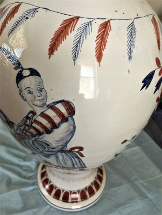 Rare Antique Large Chinese Export Porcelain Vase Famille Rose Gentlman 3