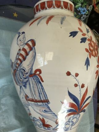 Rare Antique Large Chinese Export Porcelain Vase Famille Rose Gentlman 4