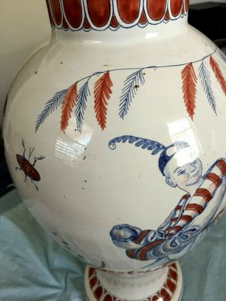 Rare Antique Large Chinese Export Porcelain Vase Famille Rose Gentlman 5