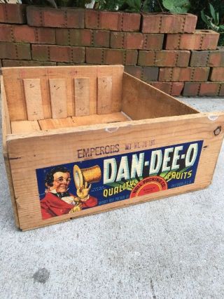 Vintage Wooden Produce Fruit Crate Dan - Dee - O Grape Box Sanger California Hall