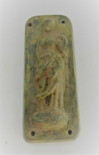 Rare Ancient Roman Casket Or Chariot Mount With Depiction Of Diana Circa 200 - 300