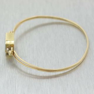 Vintage Estate Solid 14k Yellow Gold 1.  00ctw Diamond Cluster Bangle Bracelet 4