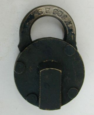 Old Large Antique Brass Metal Lock Southern Pacific Co 1920 