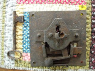 Large Antique Door Latch Hand Forged Wrought Iron