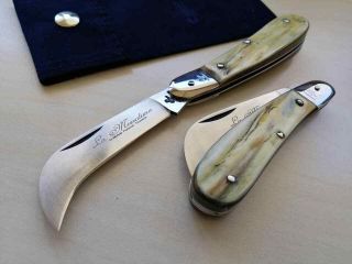 Coltello Tradizional Roncola Mezzalun Knife Ancient Horn Hunt 17cm Made In Italy