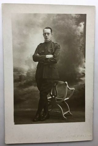 World War One Era Rppc Of Soldier In Uniform - Ssi,  Medal Or Wings From Lyons,  Fr.
