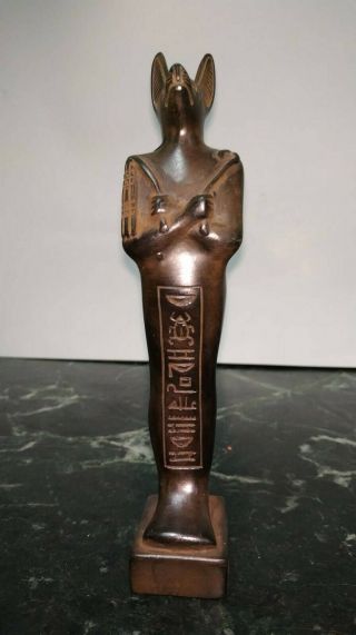 Rare Antique Ancient Egyptian Statue God Anubis Figurine And Isis 3000 - 2790 Bc