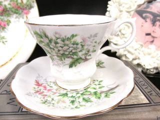 ROYAL ALBERT tea cup and saucer Friendship Hawthorn teacup lyric shape shell 6