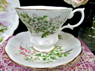 ROYAL ALBERT tea cup and saucer Friendship Hawthorn teacup lyric shape shell 8