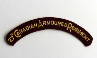 Ww2 Sherbrooke Fusilier Regiment,  27th Canadian Armoured Regiment Shoulder Flash