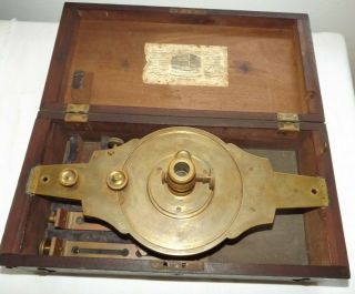 ANTIQUE 1800 ' s W.  & L.  E.  Gurley Surveying Surveyor ' s Compass Early Model 7 