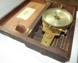 ANTIQUE 1800 ' s W.  & L.  E.  Gurley Surveying Surveyor ' s Compass Early Model 7 