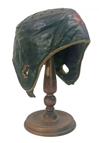 Vintage Circa 1915 Wright & Ditson No.  H Harvard - Style Leather Football Helmet