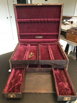 1847 Rogers Bros Silverware Wooden Box - Three Tiers