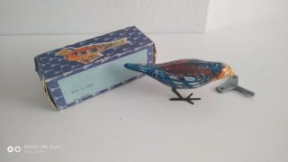 Vintage Wind - Up Ussr Bird Tin Toy,  With Box 1970 