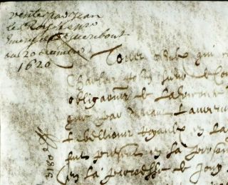 1620 Ancient KING LOUIS XIII era French document Parish Church of Hardencourt 2