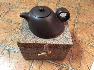 Vintage Yixing Tea Pot China Chinese Box & Advertising Signed