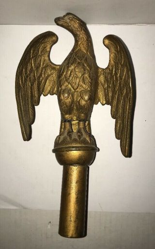 Vintage Solid Brass American Eagle Finial Flag Pole Topper