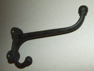 Antique Victorian Rustic Hand Forged Cast Iron Large 8 1/4 " Coat Hat Wall Hook