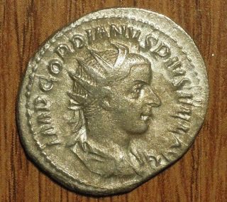 Gordian Iii Ar Antoninianus Aeternitas Reverse - Ancient Roman Silver Coin