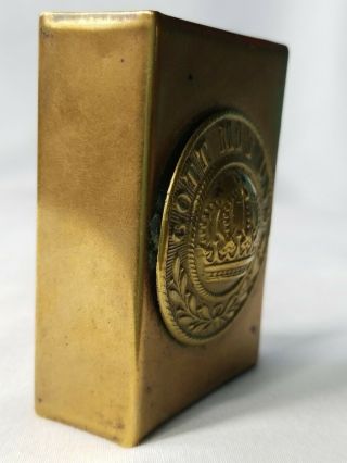 Vintage WWI German Gott Mit Uns Brass Match Box Cover Trench Art 5
