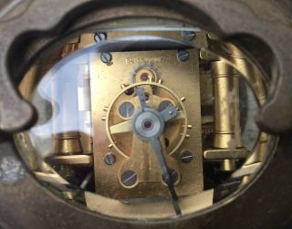 Antique Norman Swiss Brass Miniature Oval Carriage Alarm Clock 1760A Not 3