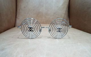 Extremely Rare Vintage Chanel Round Runway Sample Sunglasses Authentic