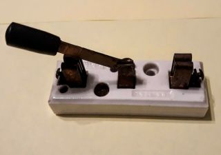 Battery Knife Switch Ceramic Vintage Porcelain,  G.  E.  M.  Single Pole 15amp 125 Volt