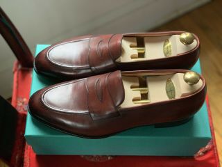 Edward Green Piccadilly Burgundy Antique Penny Loafers Size 10uk/10.  5us Bnib