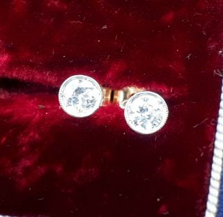 Old Cut Diamond Stud Earrings 0.  75ct.  Fine Antique Diamonds