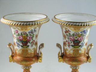 Antique 19th Century Rockingham Style Porcelain Urns Circa 1830 11