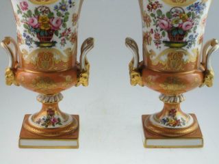 Antique 19th Century Rockingham Style Porcelain Urns Circa 1830 4