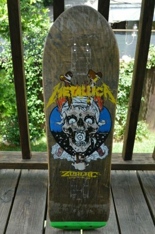 ZORLAC Metallica Pushead art rare vintage skateboard deck 1989 2