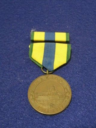 Navy Mexican Campaign Medal 1911 - 1917 Slotted Broach And Pin Back Ribbon