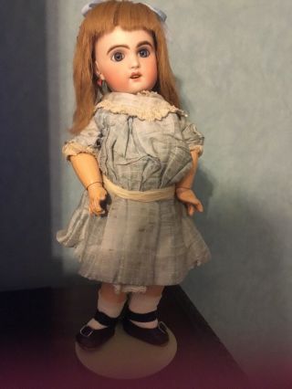 Cute Cabinet Size Antique Bebe Jumeau French Doll 14”